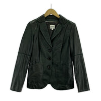 ジャケット ARMANI COLLEZIONI レザーテーラードジャケット 38 ブラック 38 ブラック