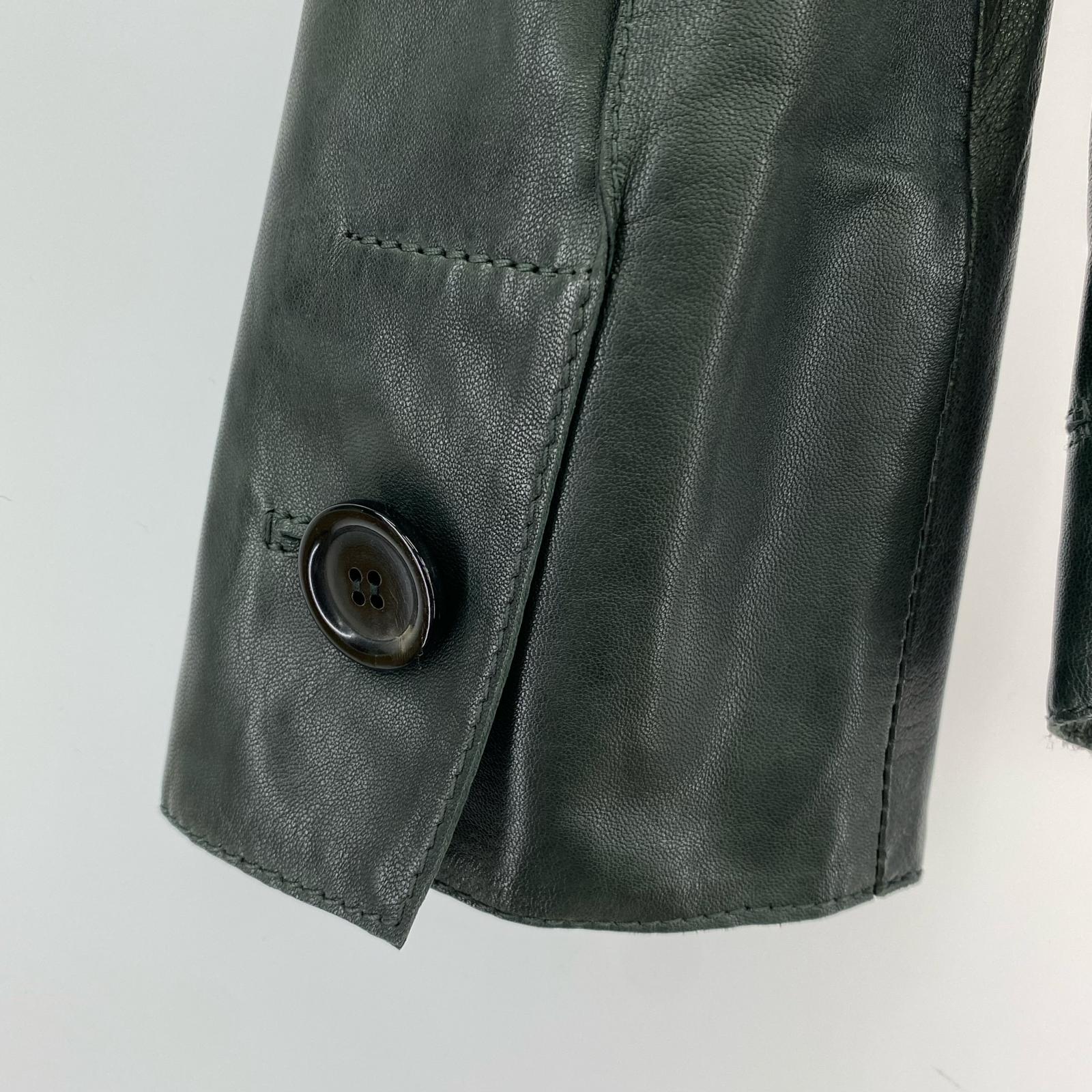ジャケット ARMANI COLLEZIONI レザーテーラードジャケット 38 ブラック 38 ブラック