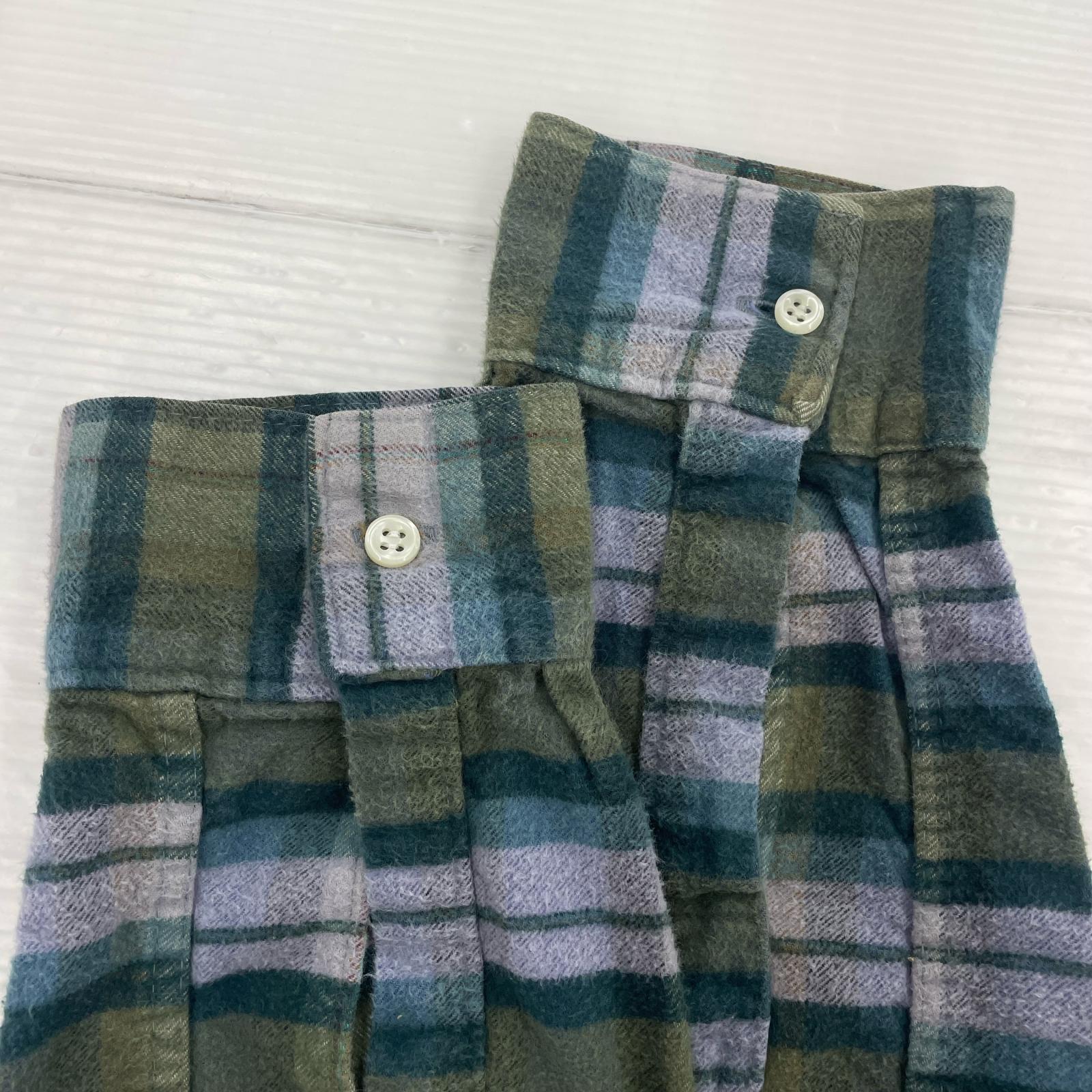 長袖シャツ 40s~50s/フレンチグランパシャツ/チェック/マチ付き グリーン