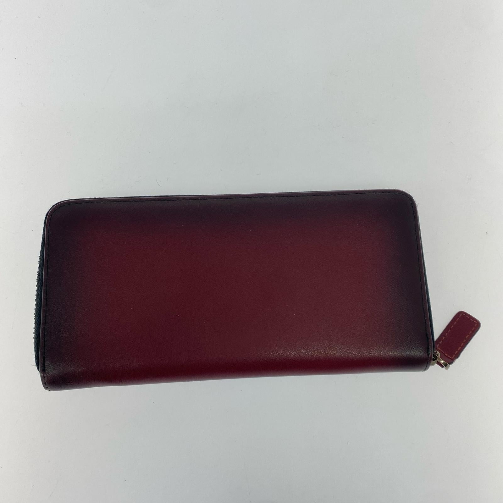 長財布 OKACHI ロングジップウォレット ボルドー レッド