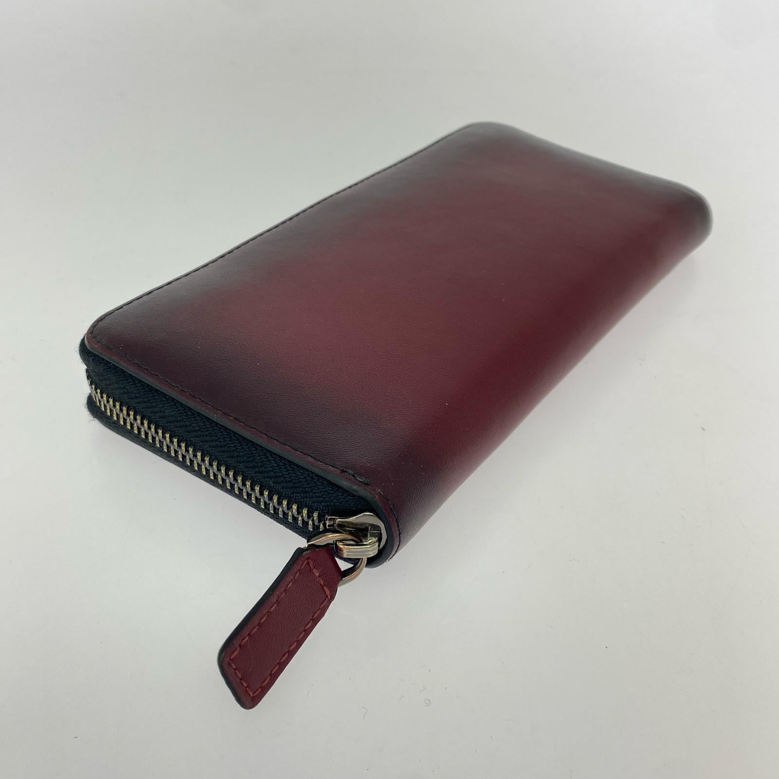 長財布 OKACHI ロングジップウォレット ボルドー レッド