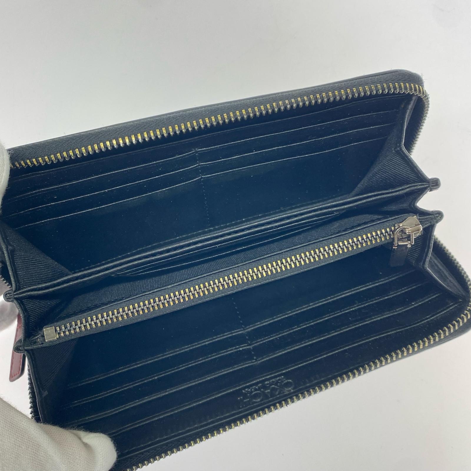 長財布 OKACHI ロングジップウォレット ボルドー レッド