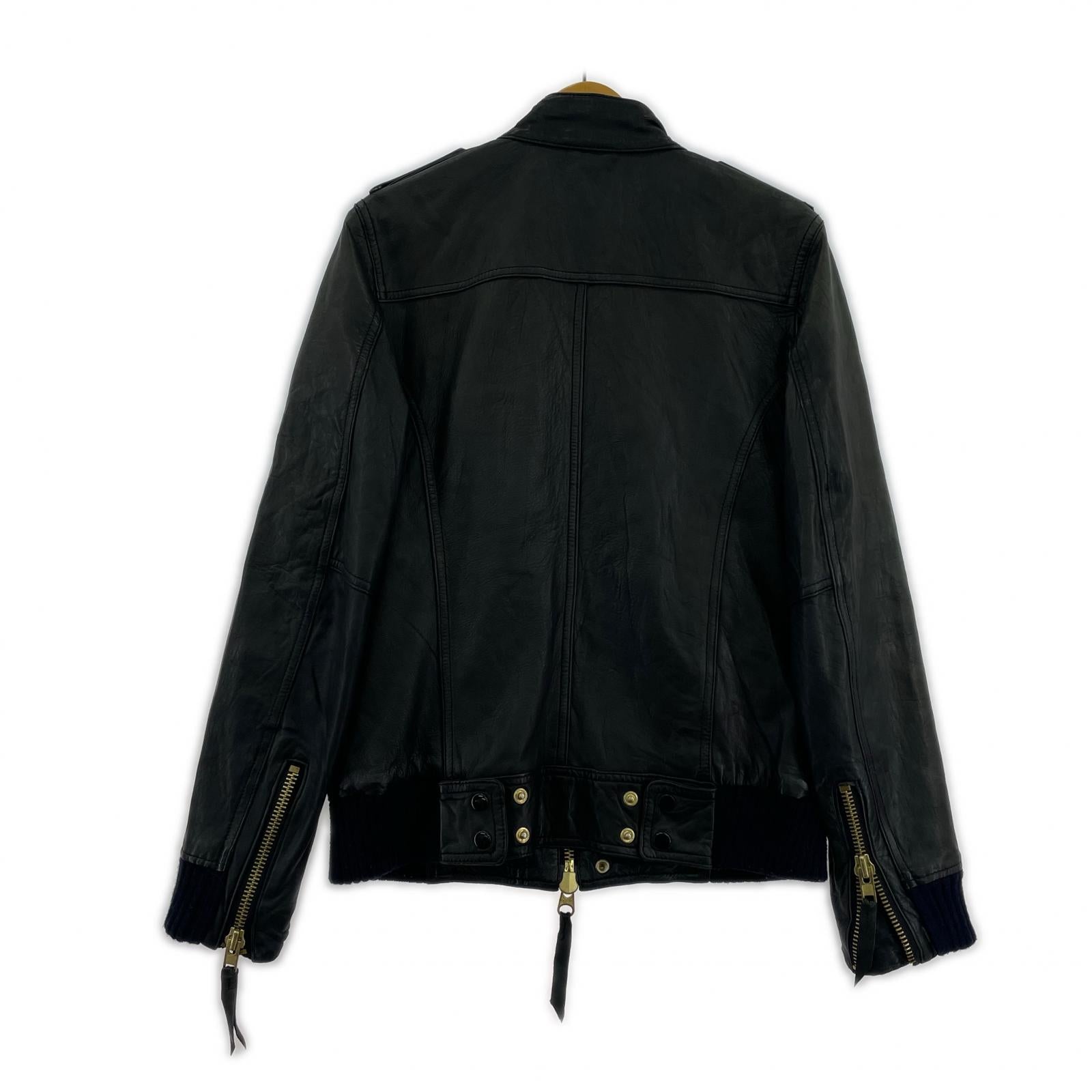 レザージャケット Marks&Spencer Leather Jacket BLK L L ブラック