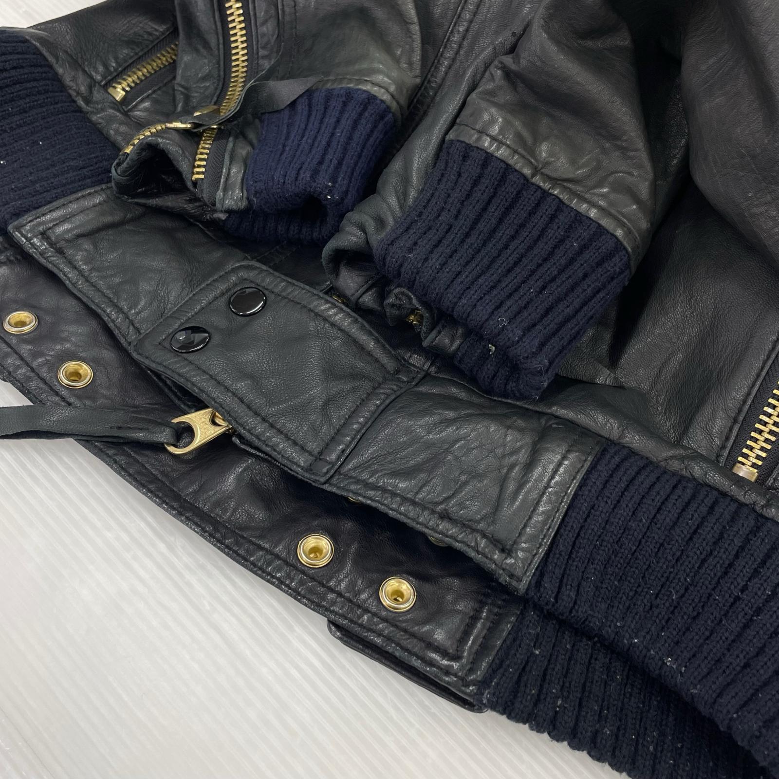 レザージャケット Marks&Spencer Leather Jacket BLK L L ブラック