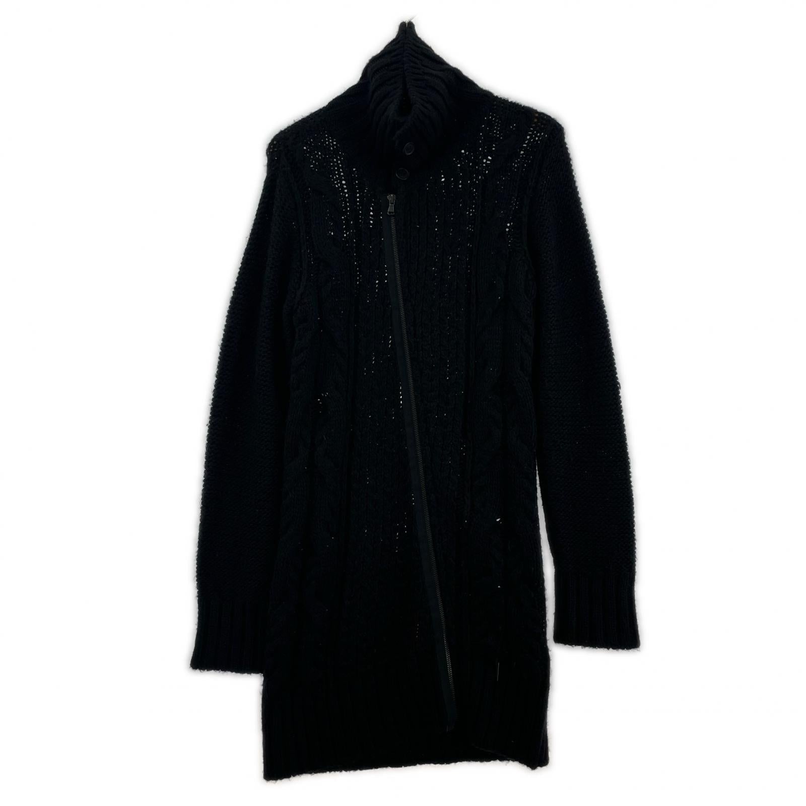 カーディガン ロングニットカーディガン S BLK S ブラック