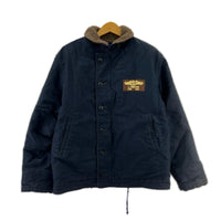 ミリタリージャケット N-1デッキジャケット バックプリント XL NVY