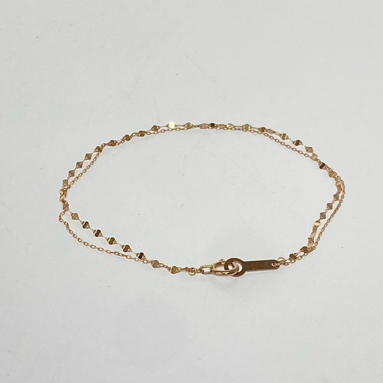 ブレスレット K10 ピンクフラワークロスチェーンブレス