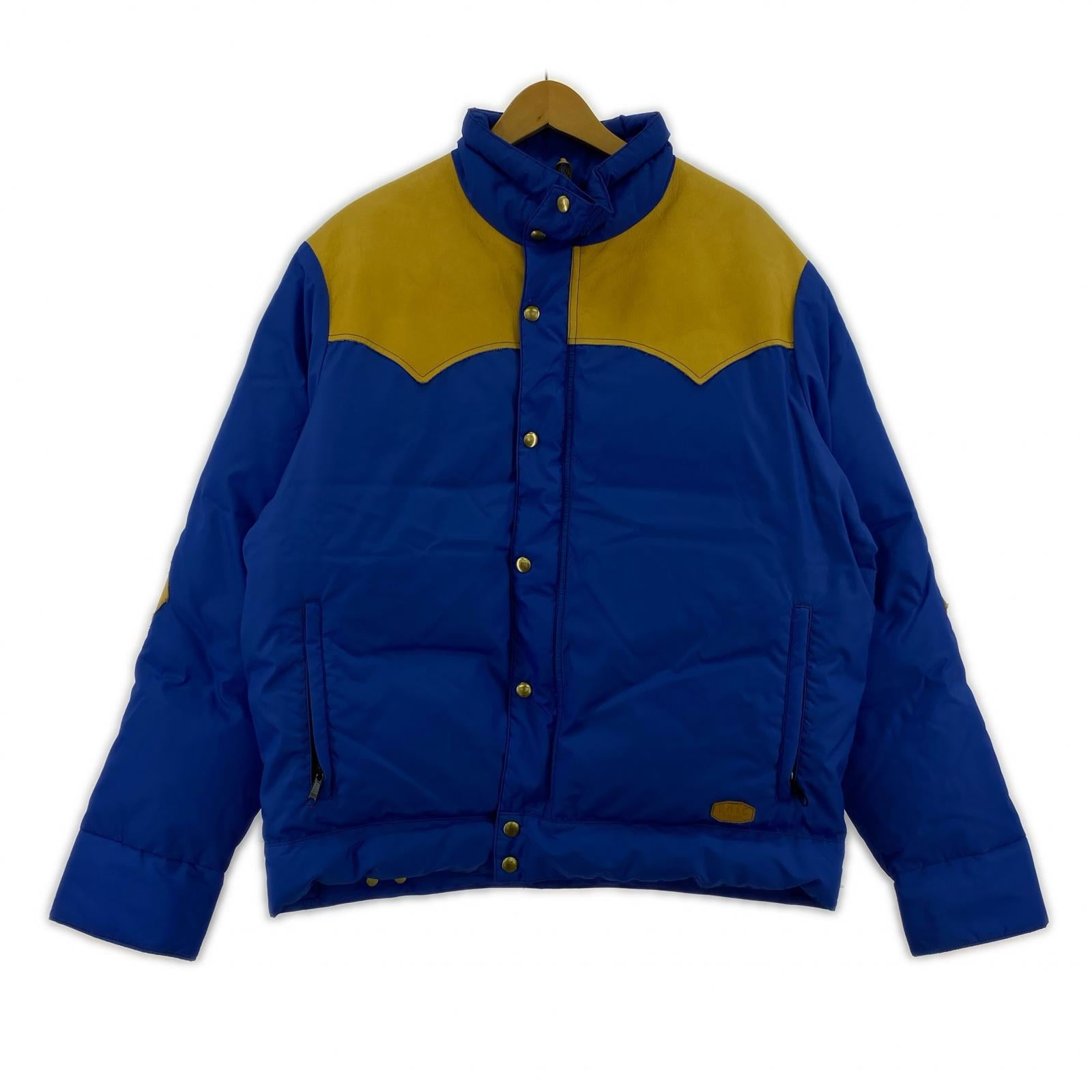 ダウンジャケット Rocky Mountain FeatherBed×Nigel Cabourn ダウンショートシェル RMFC-56 青 (42) 42 ブルー