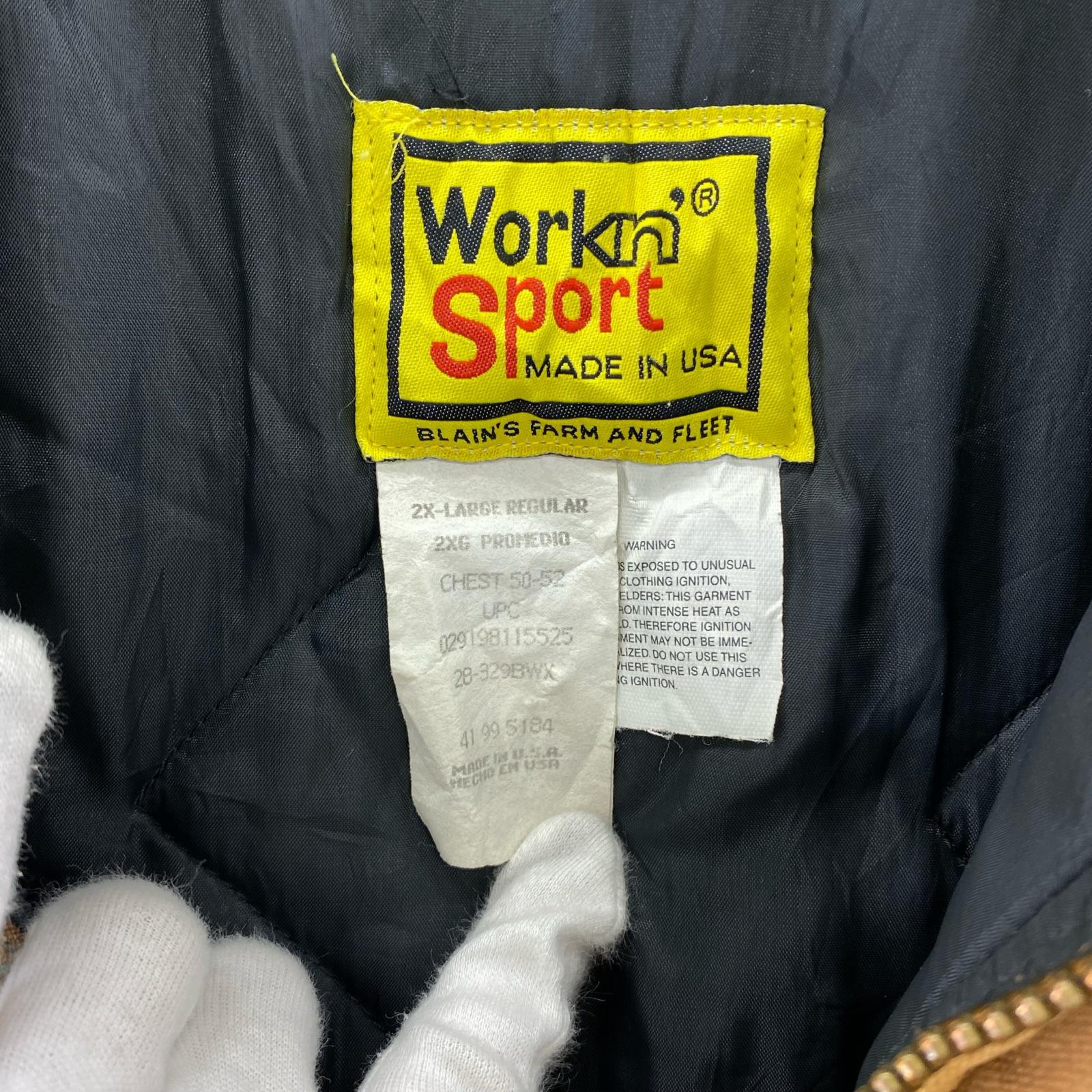 ジャケット 90s WORKNSPORT ダック生地 カバーオール (2XL) ブラウン