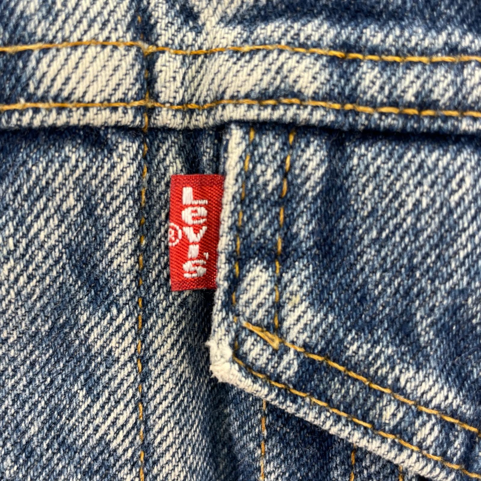 デニムジャケット 80s 裏地チェックネル デニムジャケット L L ブルー