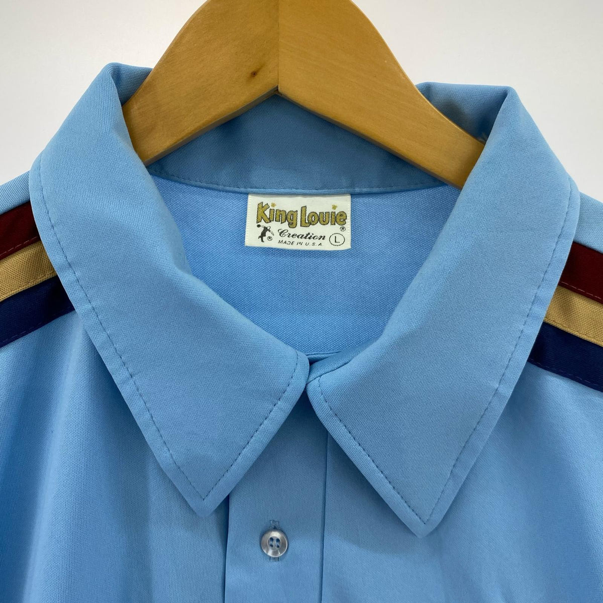 半袖シャツ King louie 70s チェーン ボーリングシャツ ブルー L L