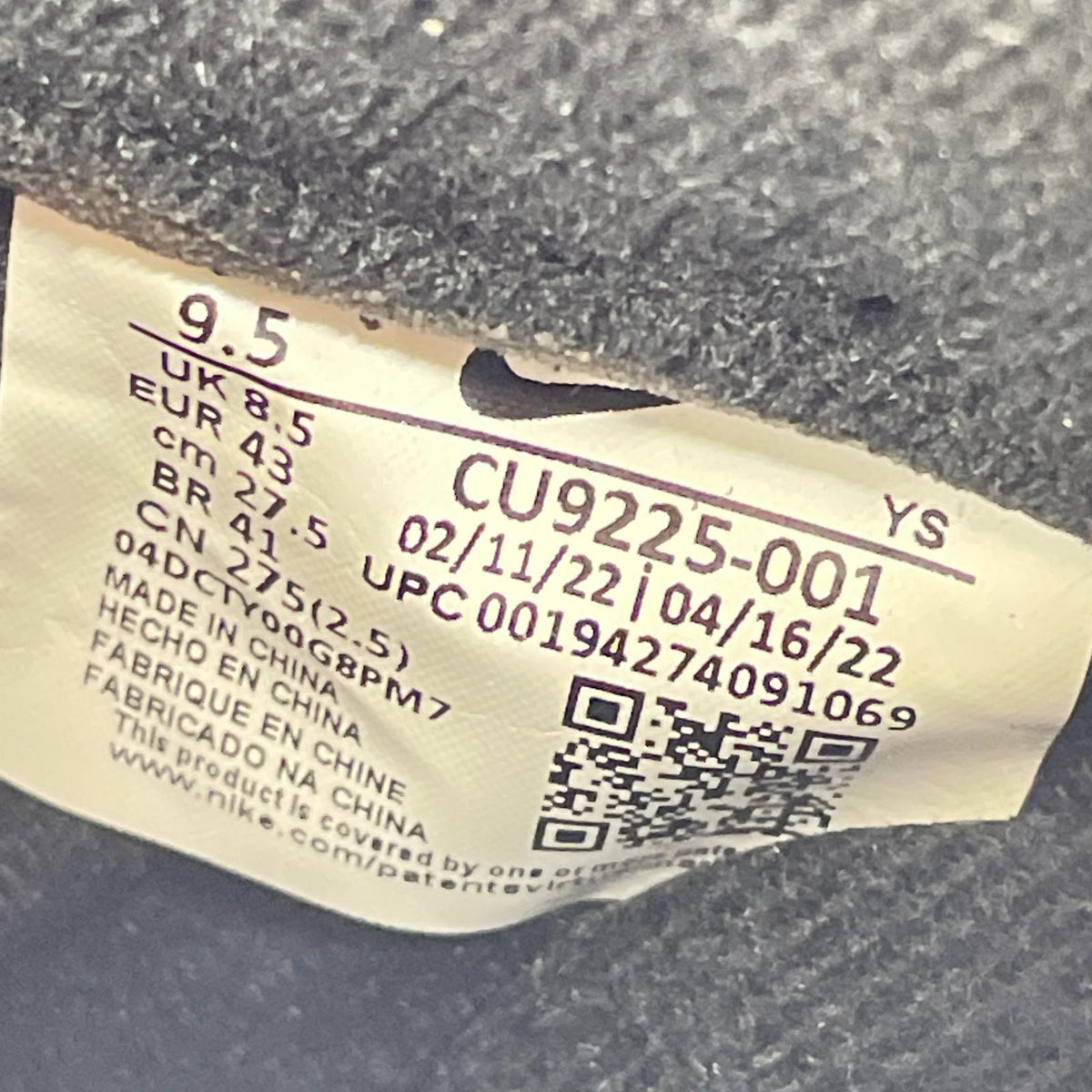 スニーカー ×SUPREME AIR FORCE 1SP 27.5 27.5cm (US9 1/2 UK9 EU45) ブラック