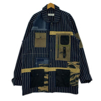 ジャケット elhaus パッチワーク 総柄 ジャケット 紺