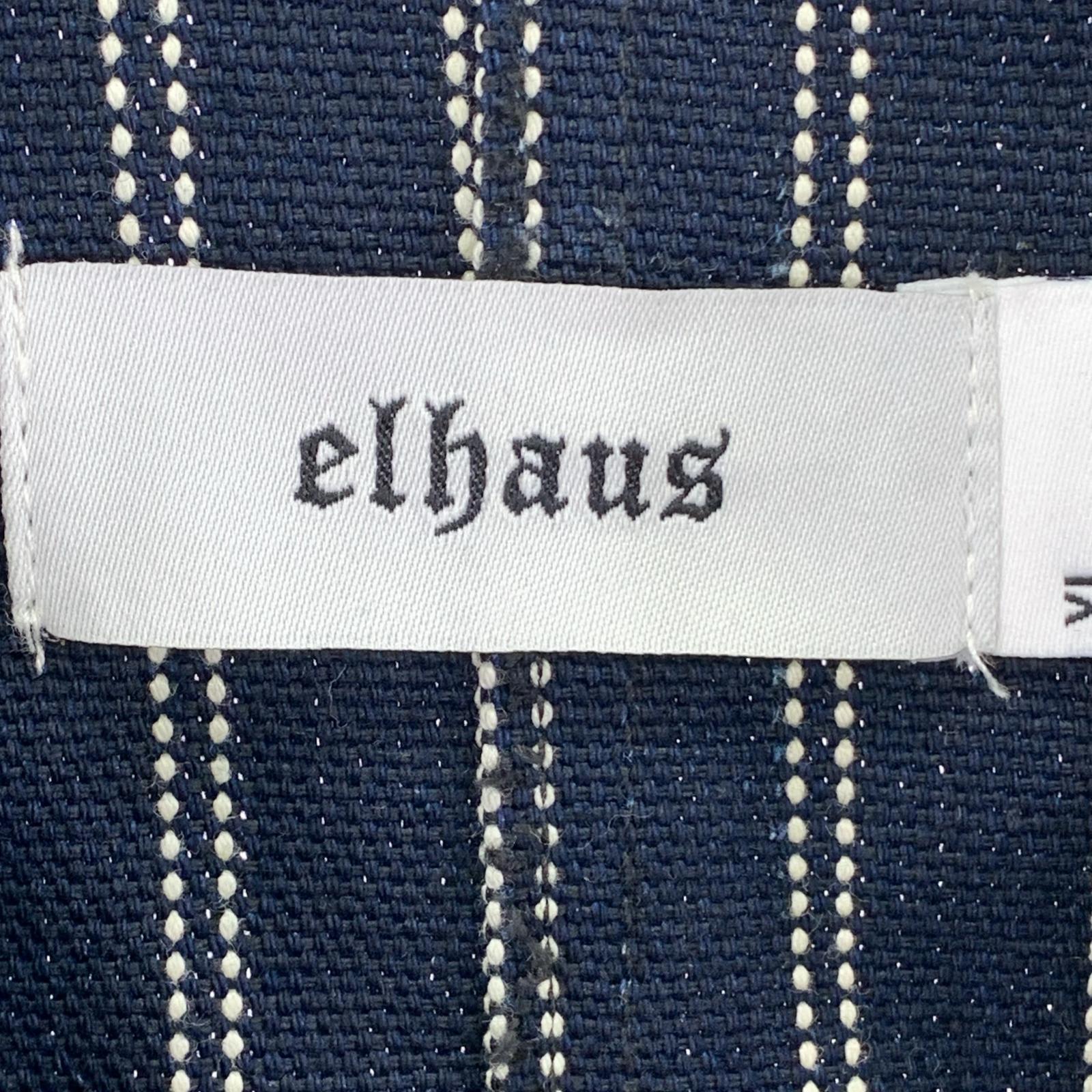 ジャケット elhaus パッチワーク 総柄 ジャケット 紺