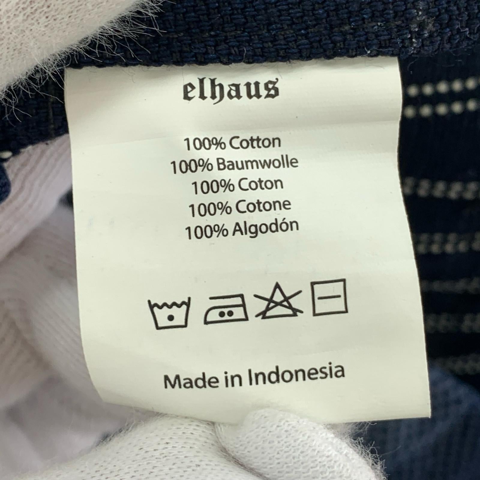 ジャケット elhaus パッチワーク 総柄 ジャケット 紺