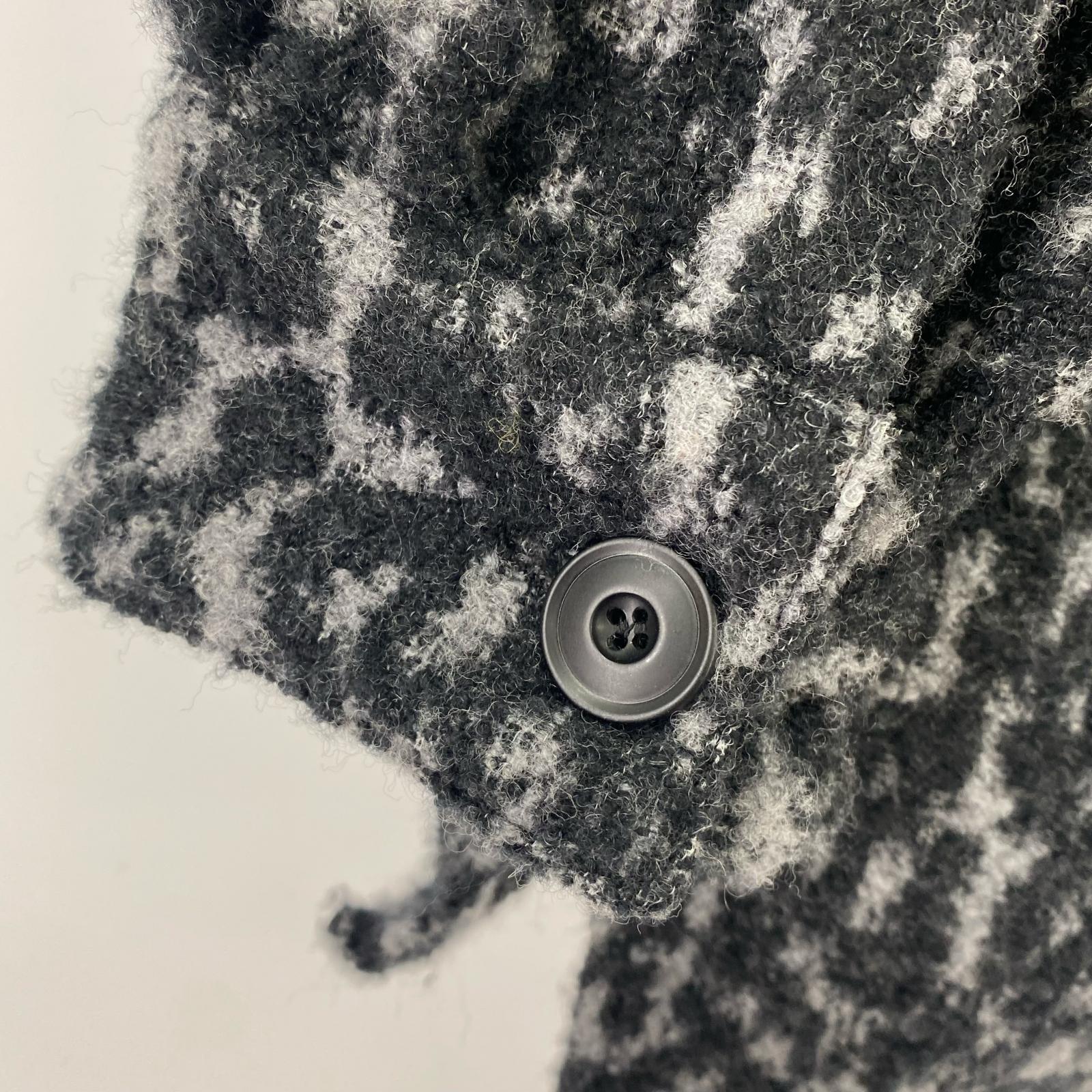 長袖シャツ DESTIN フリース レオパード 黒灰