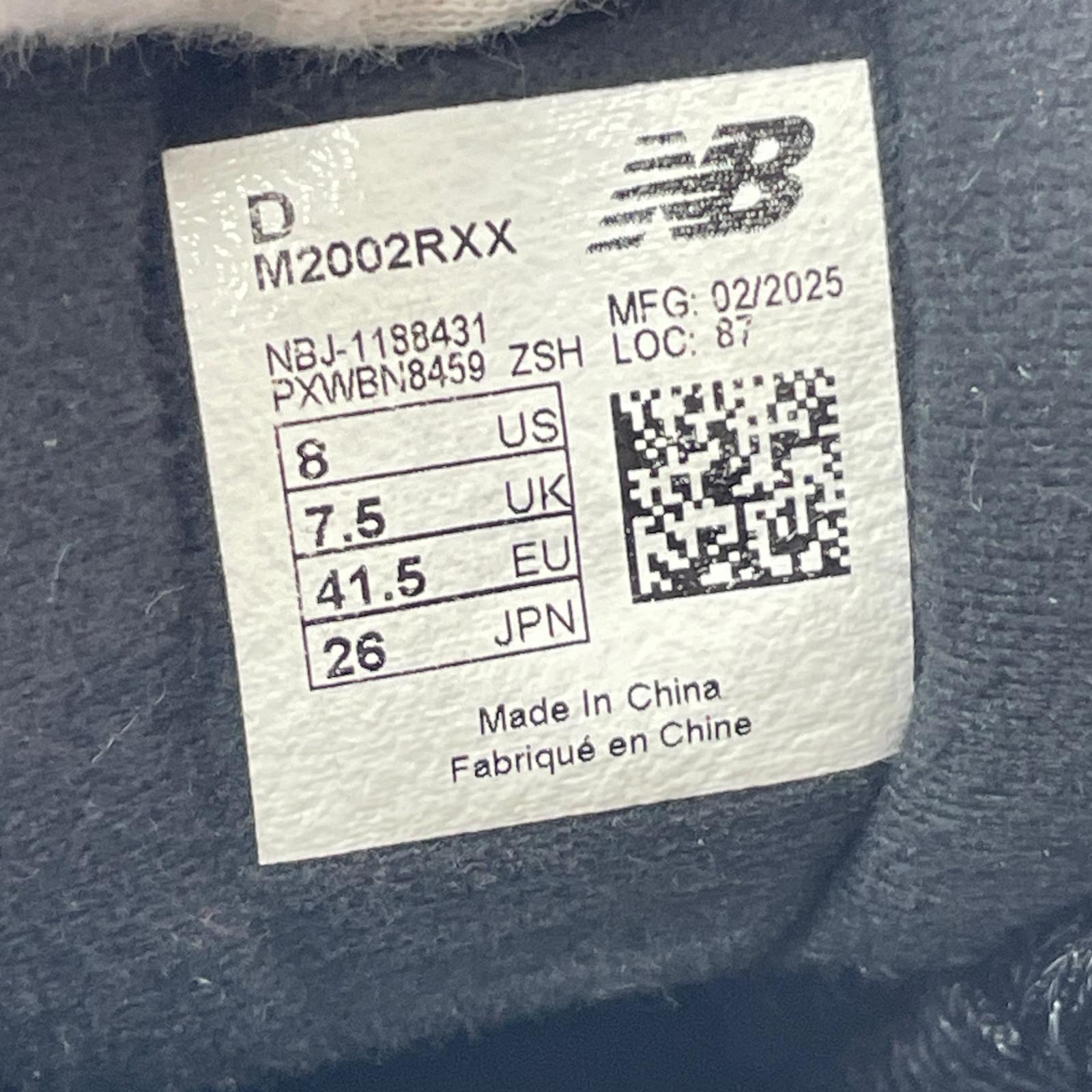 スニーカー M2002RXX 26cm 黒 26cm (US8 UK7 1/2 EU42) ブラック