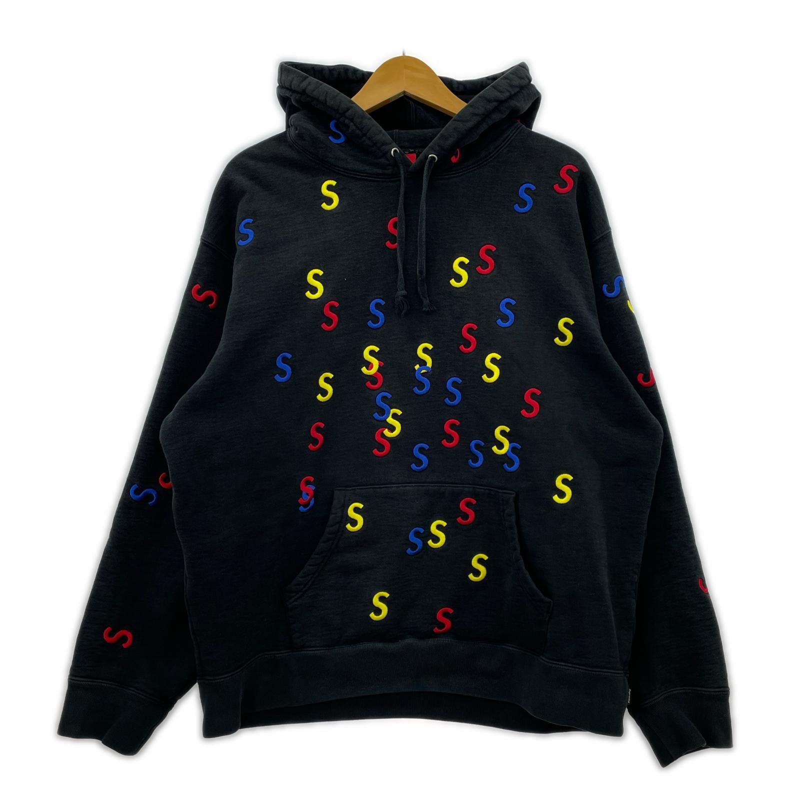 パーカー Embroidered S Hooded Sweatshirt (M) M ブラック