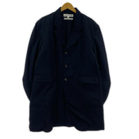 ジャケット COMME des GARCONS SHIRT フランス製 ウールツイル ロングテーラードジャケット L 紺 L ネイビー
