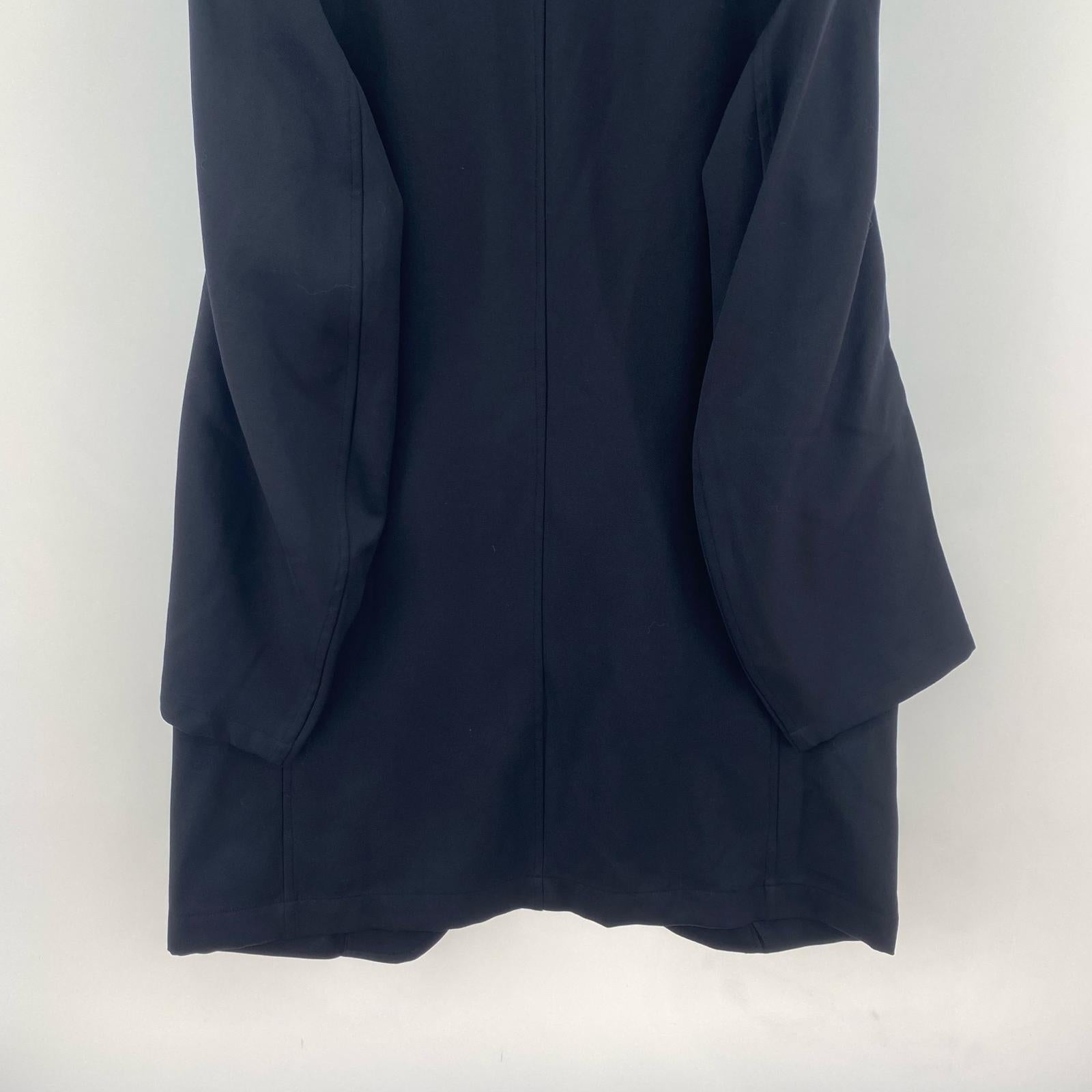 ジャケット COMME des GARCONS SHIRT フランス製 ウールツイル ロングテーラードジャケット L 紺 L ネイビー