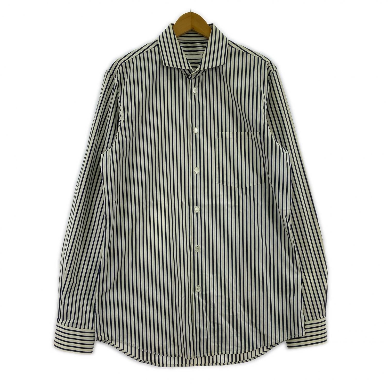 長袖シャツ 00s HELMUT LANG 白タグ オーバーサイズストライプシャツ 40 40