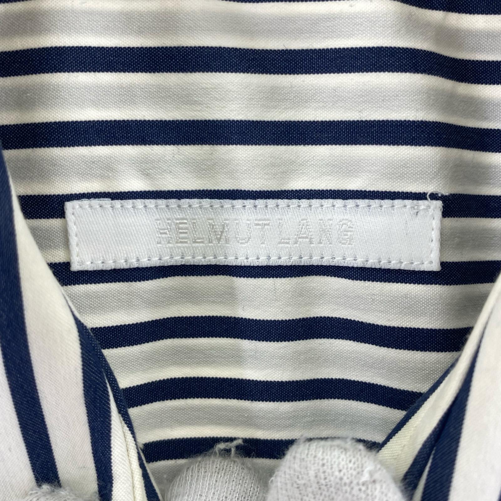 長袖シャツ 00s HELMUT LANG 白タグ オーバーサイズストライプシャツ 40 40