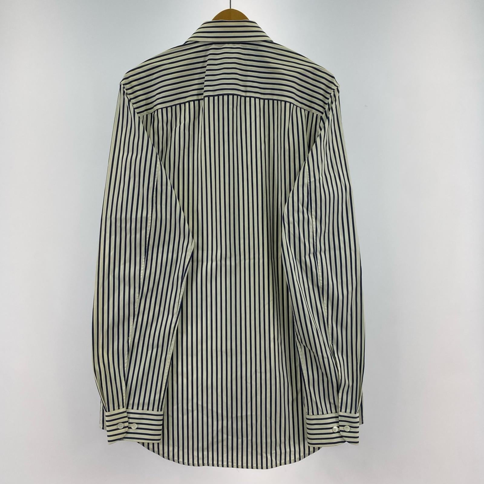 長袖シャツ 00s HELMUT LANG 白タグ オーバーサイズストライプシャツ 40 40