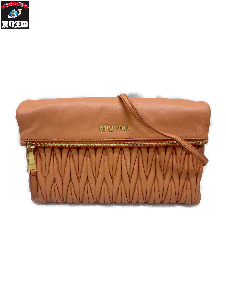miumiu マテラッセ ナッパレザー フラップショルダーバッグ