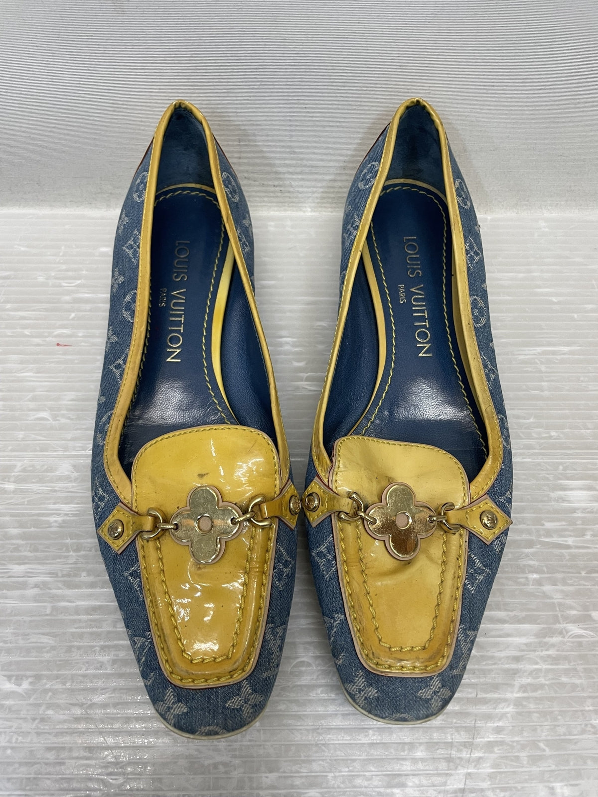 LOUIS VUITTON ポピライン デニムパンプス 35 1/2