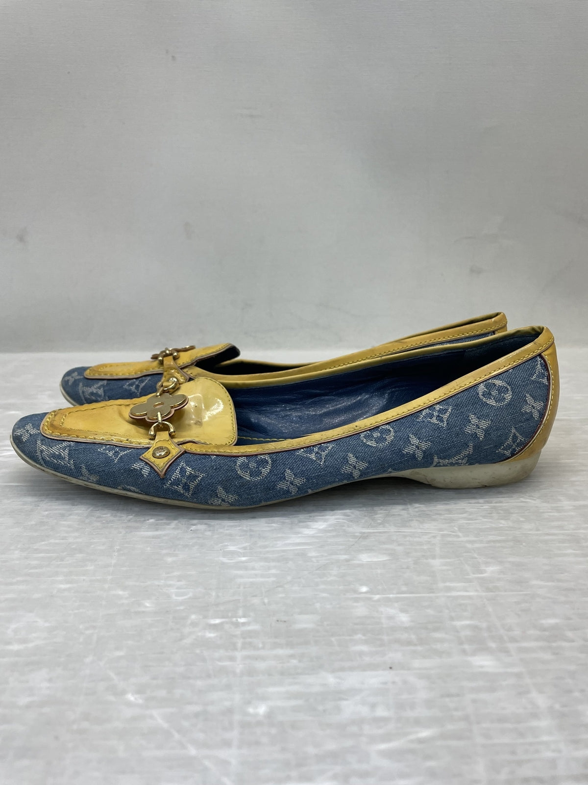 LOUIS VUITTON ポピライン デニムパンプス 35 1/2