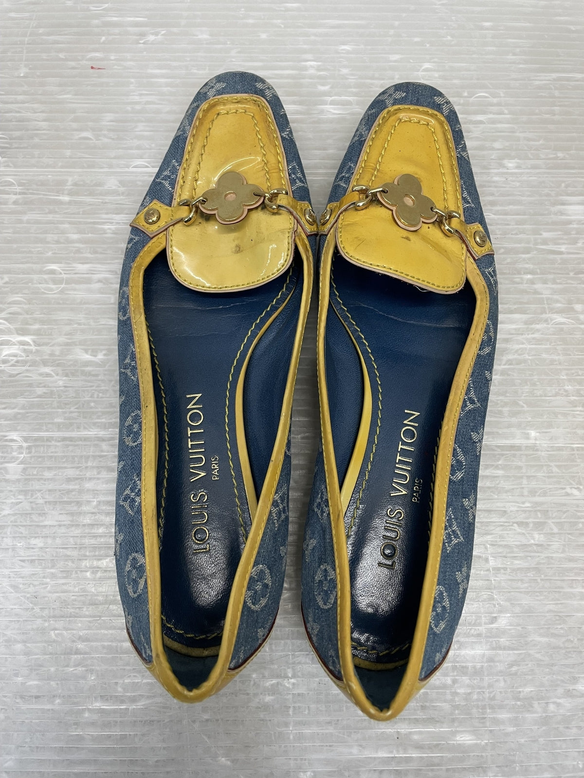 LOUIS VUITTON ポピライン デニムパンプス 35 1/2