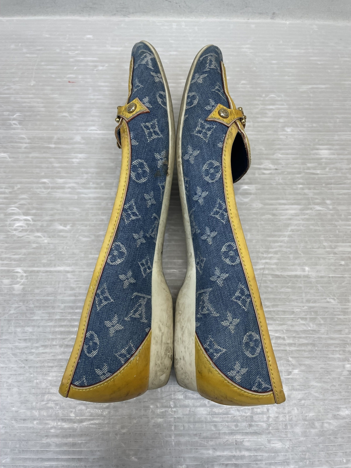 LOUIS VUITTON ポピライン デニムパンプス 35 1/2