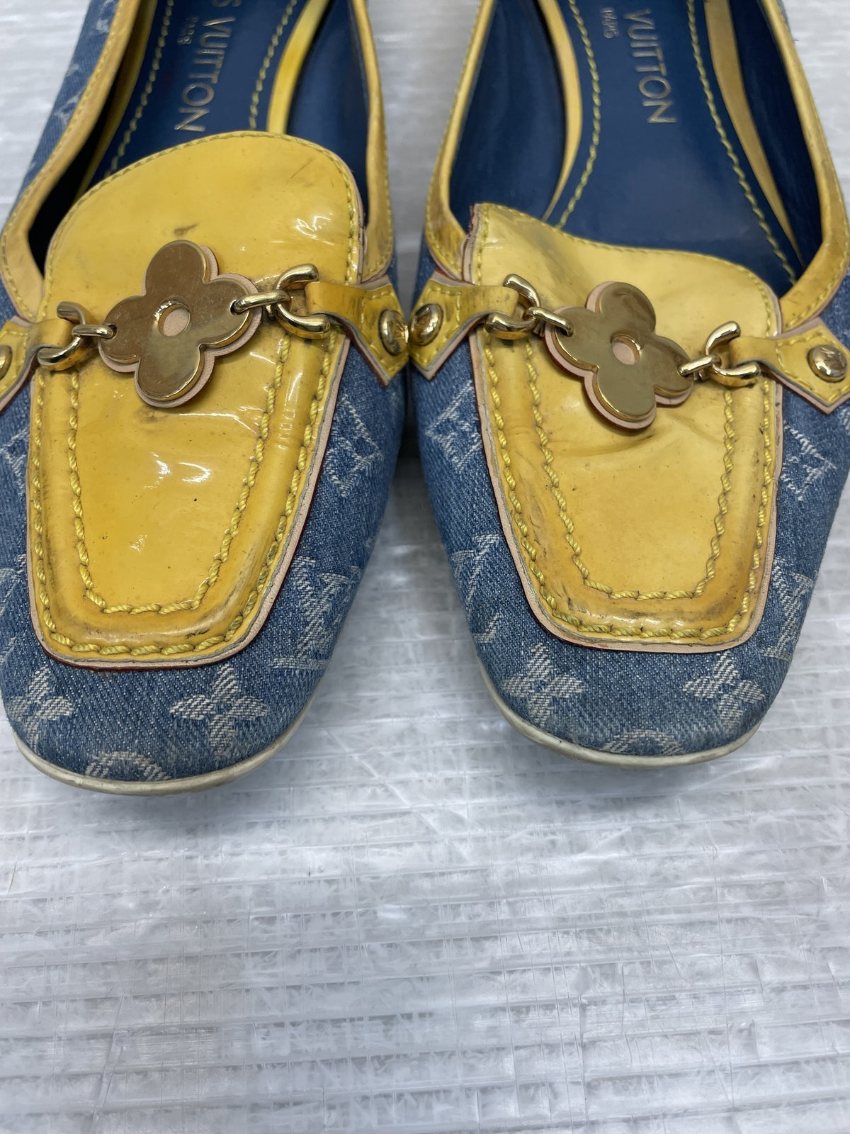 LOUIS VUITTON ポピライン デニムパンプス 35 1/2