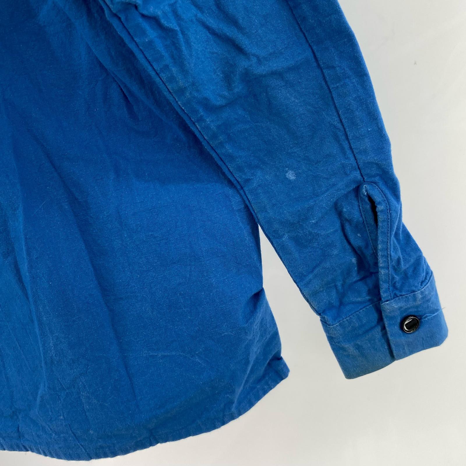長袖シャツ MAN-TLE WaxCoating BLU S S ブルー
