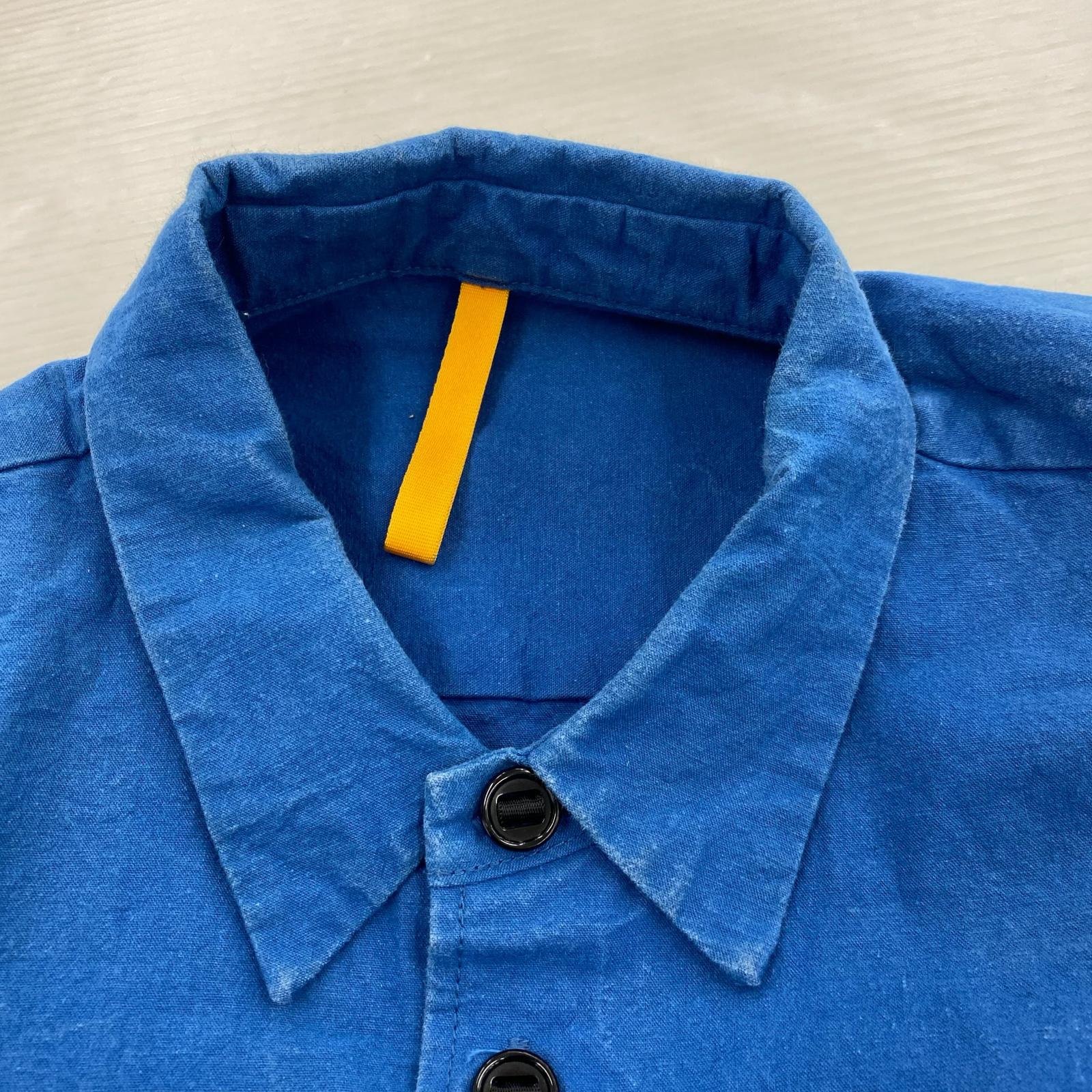 長袖シャツ MAN-TLE WaxCoating BLU S S ブルー