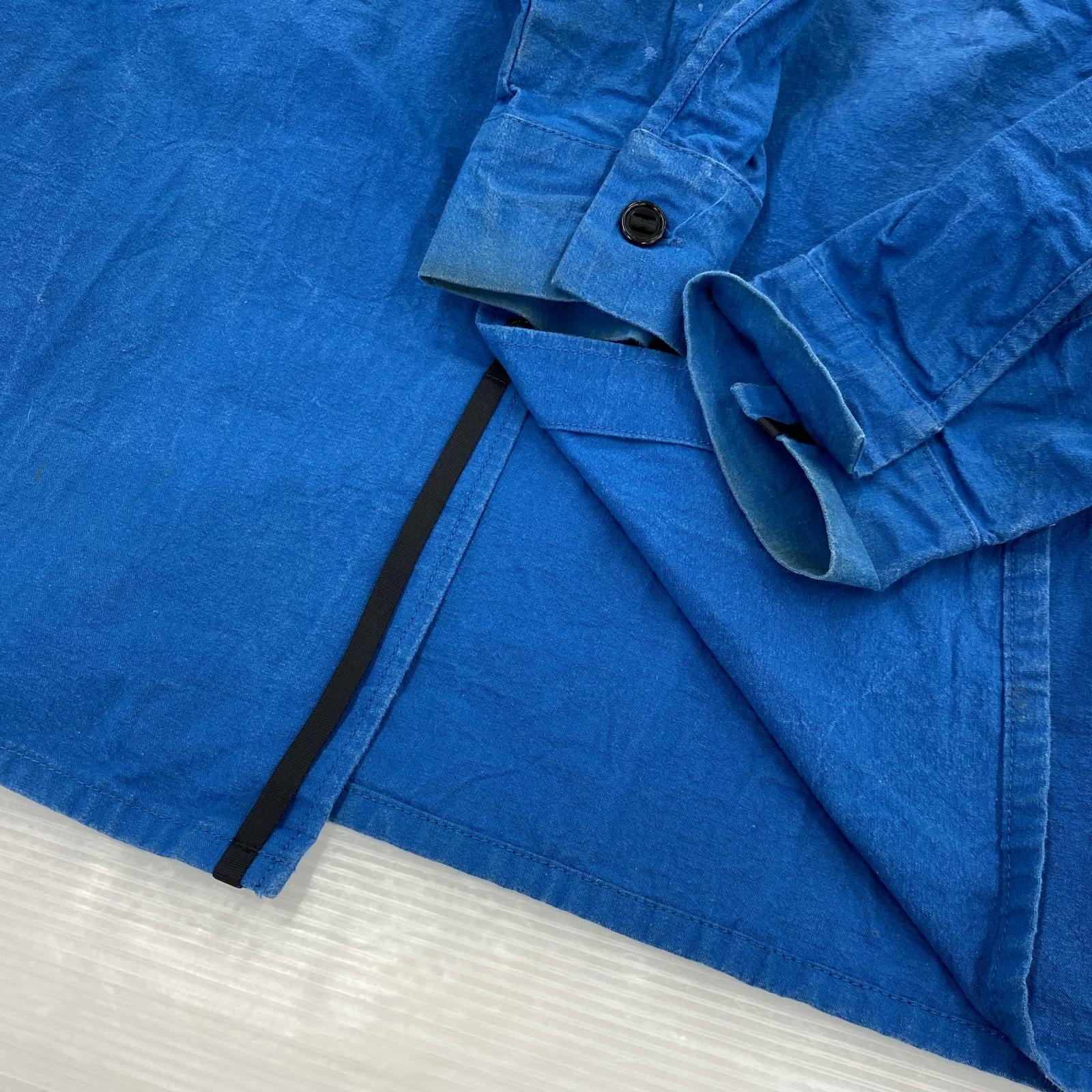 長袖シャツ MAN-TLE WaxCoating BLU S S ブルー