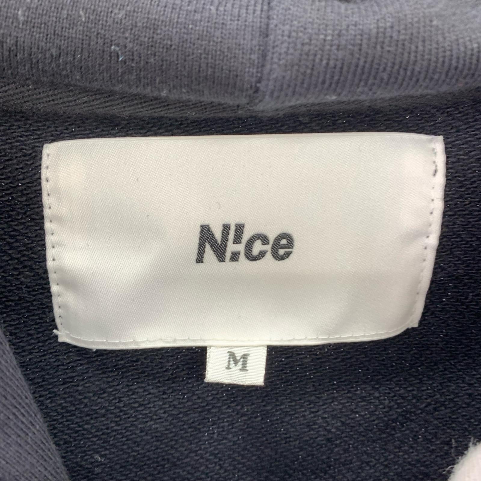 パーカー NICE 黒 パーカー ラージサイズ M ブラック