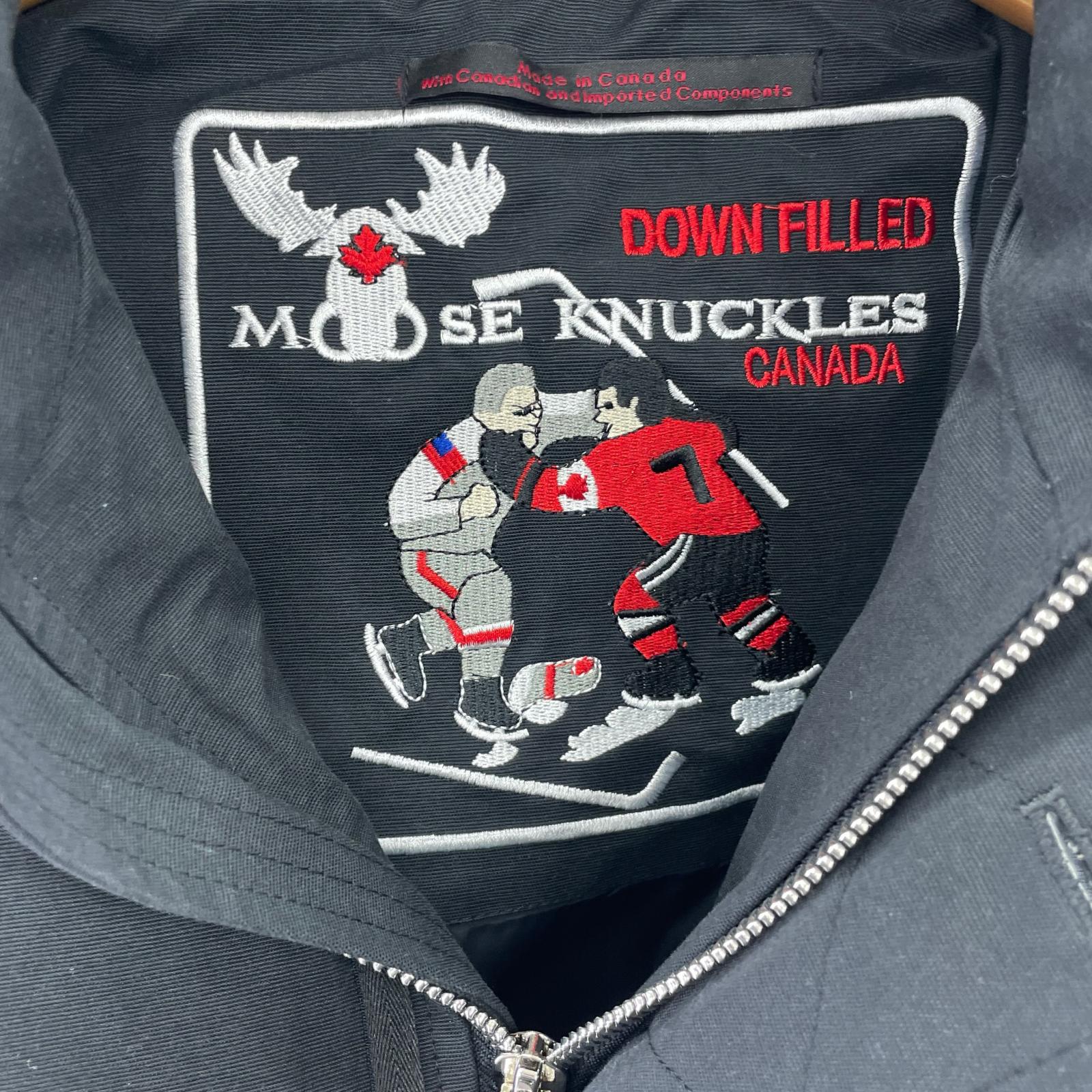 ダウンジャケット MOOSE KNUCKLES/ファー/ダウンジャケット/黒/M M ブラック