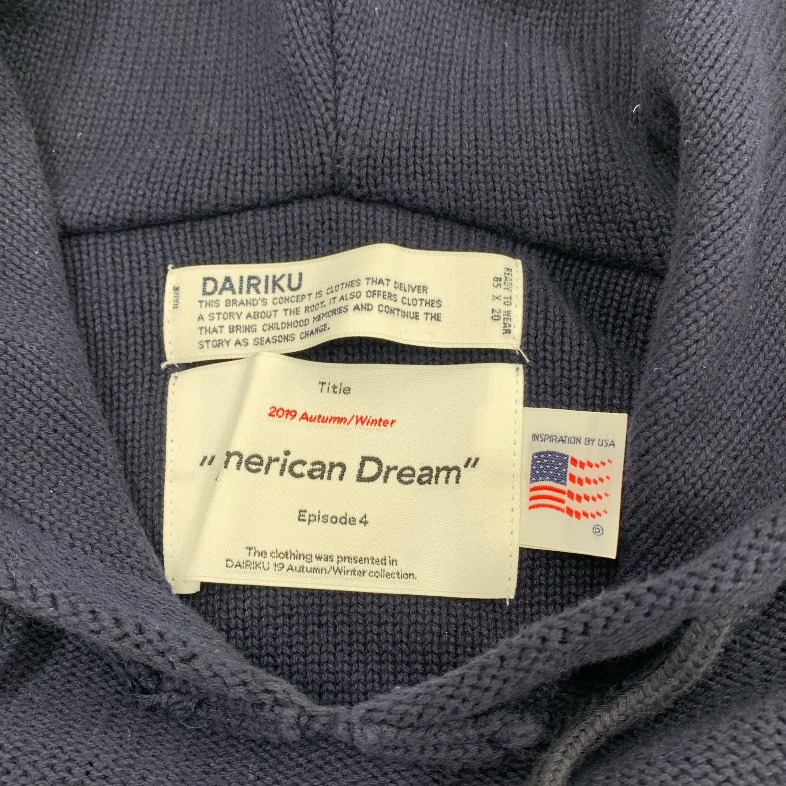 パーカー ZOZOVILLA別注 23AW America Knit Hoodie フリー ネイビー