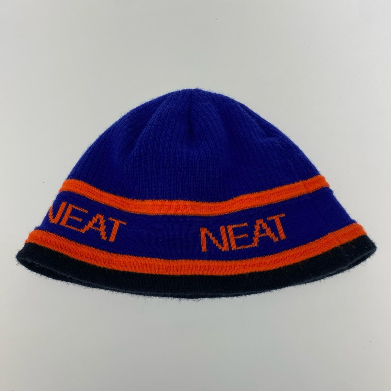 ニットキャップ LOGO KNIT CAP 青/オレンジ