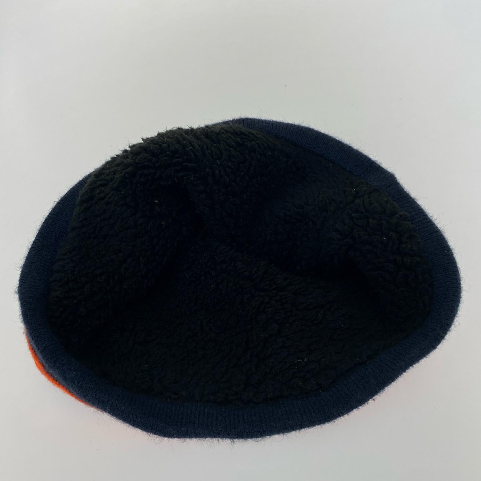ニットキャップ LOGO KNIT CAP 青/オレンジ