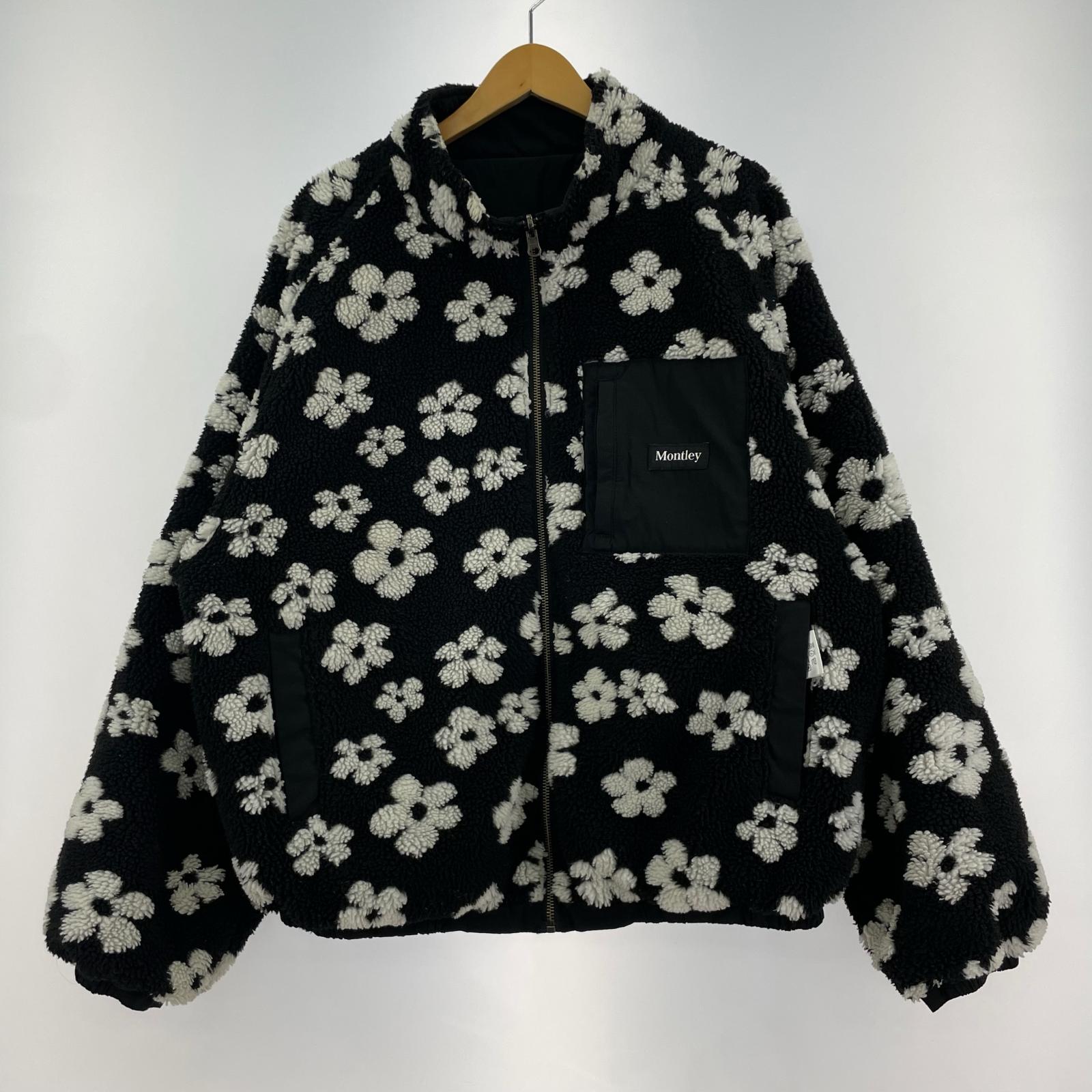 ジャケット Montley リバーシブル 花柄 フリース 黒 23M-FJK-04