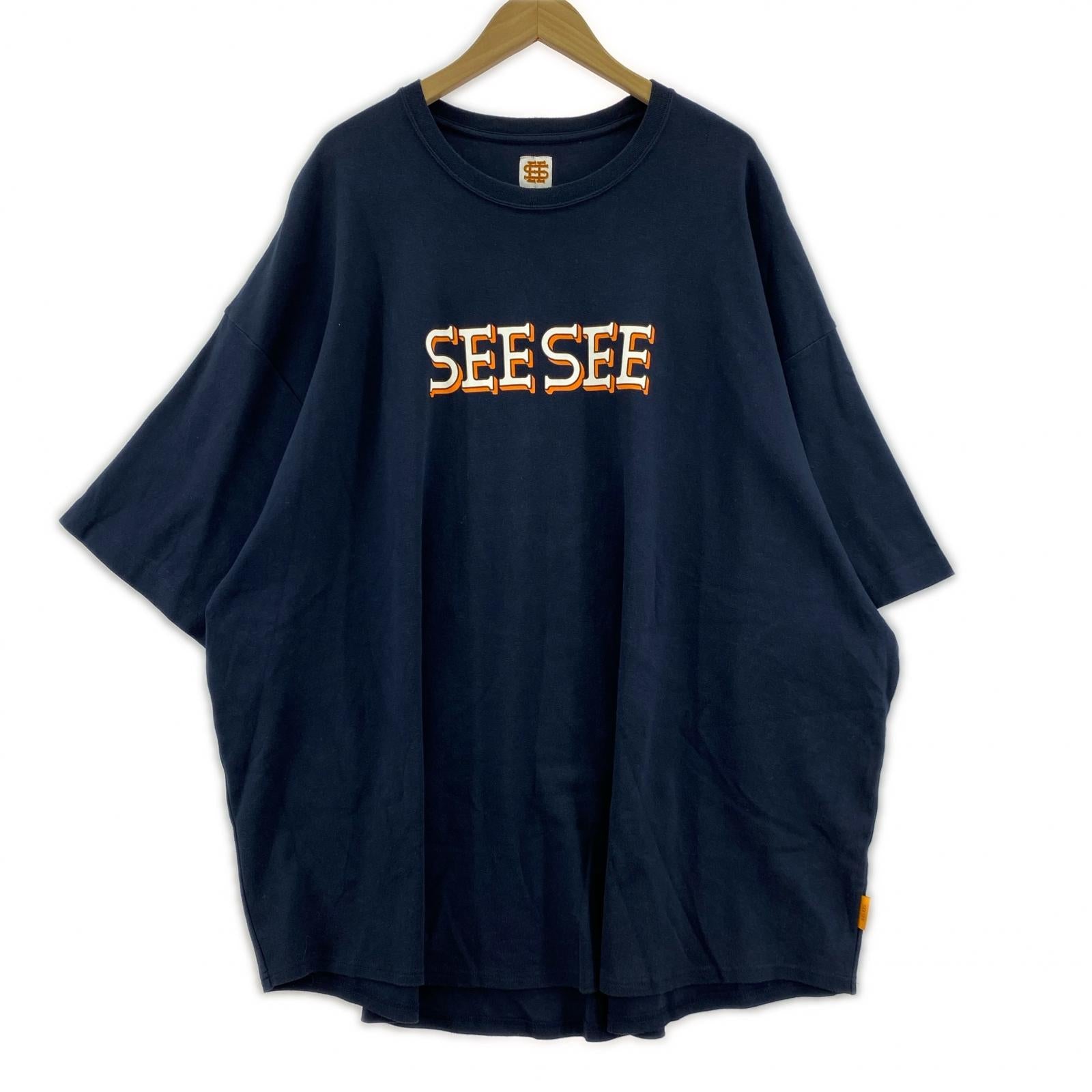 半袖Tシャツ SEE SEE オーバーサイズ ロゴTee XXL ネイビー ネイビー