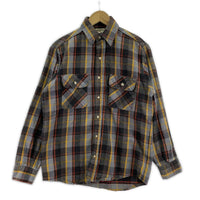 長袖シャツ FIVE BROTHER 90s ヘビーネルシャツ グレー黄 (S) S