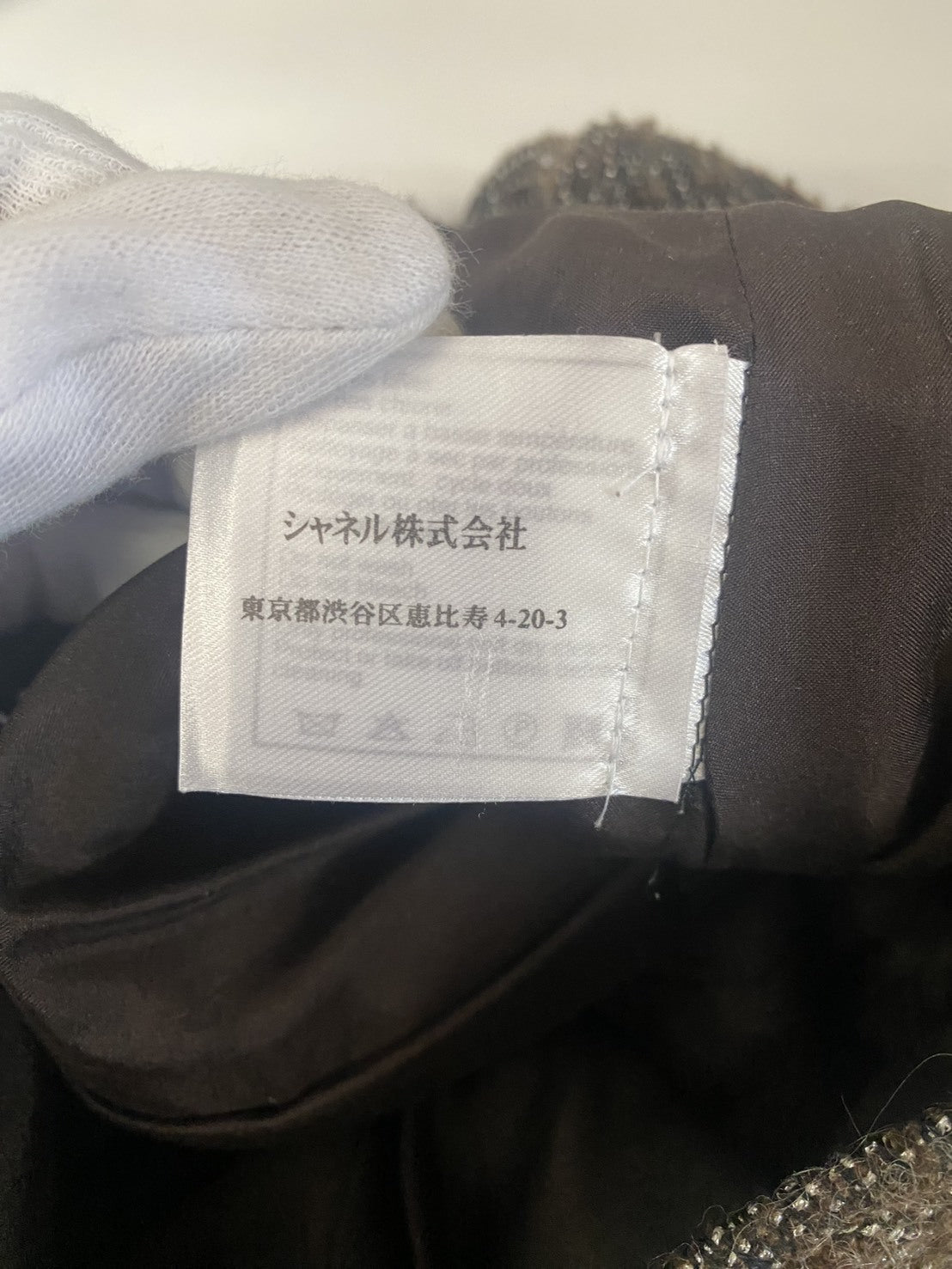 CHANEL ツイードウールスカート 茶 (36)