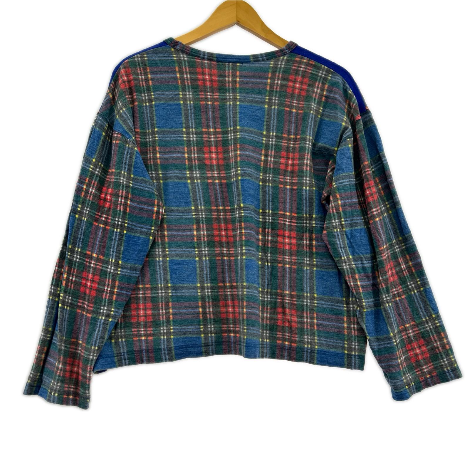 長袖Tシャツ タータンチェック ウールカットソー