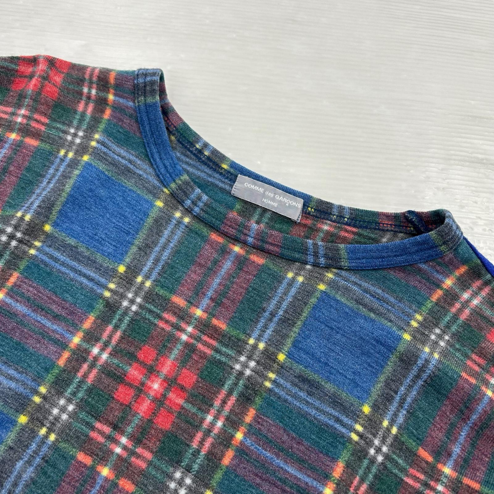 長袖Tシャツ タータンチェック ウールカットソー
