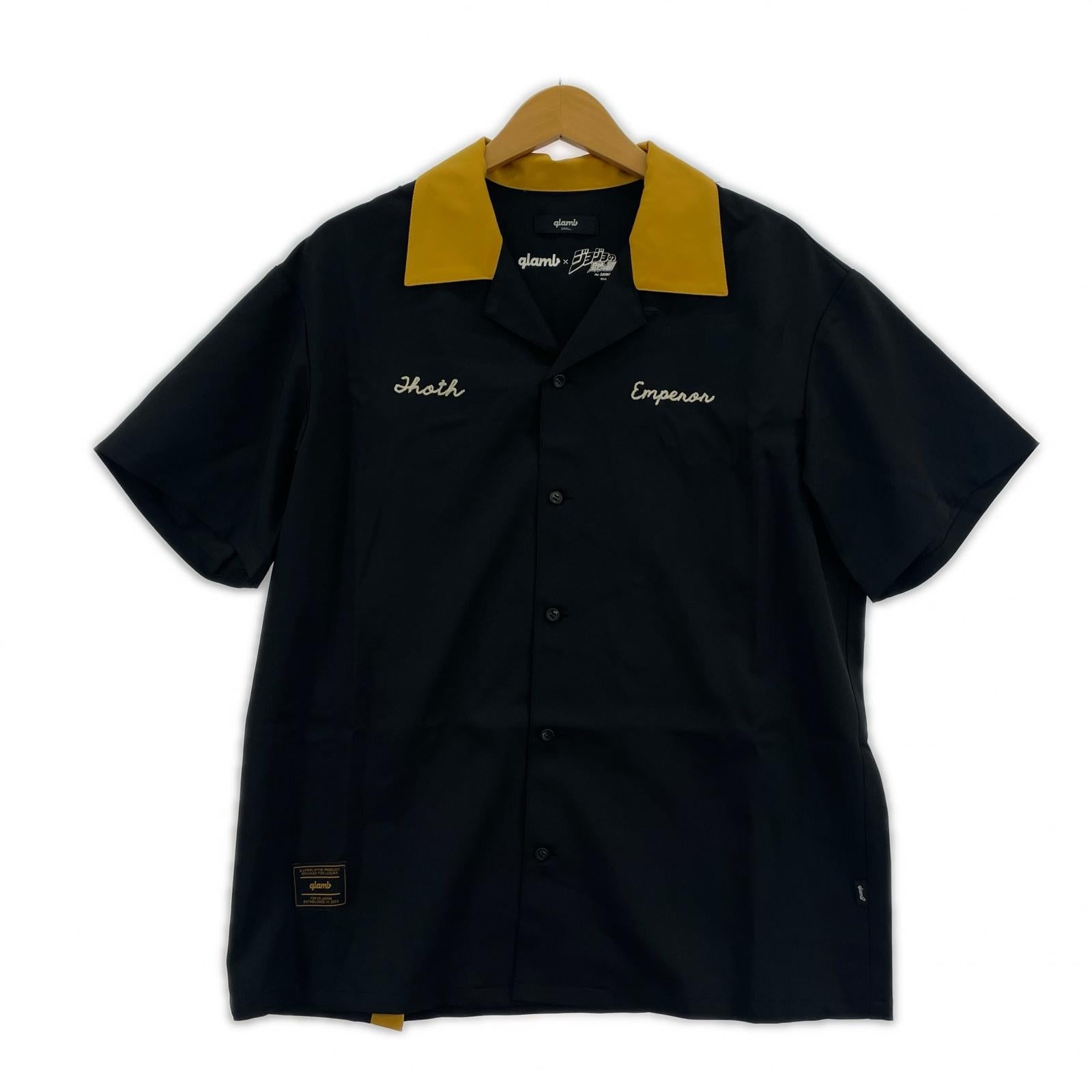 半袖シャツ ×ジョジョの奇妙な冒険 ボウリングシャツ S S ブラック