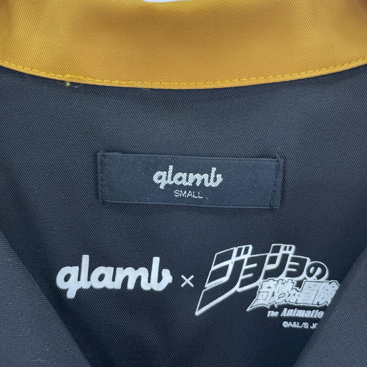 半袖シャツ ×ジョジョの奇妙な冒険 ボウリングシャツ S S ブラック