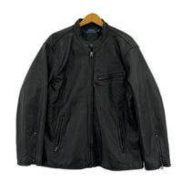 レザージャケット ラムレザー シングル (XL) 黒 ブラック